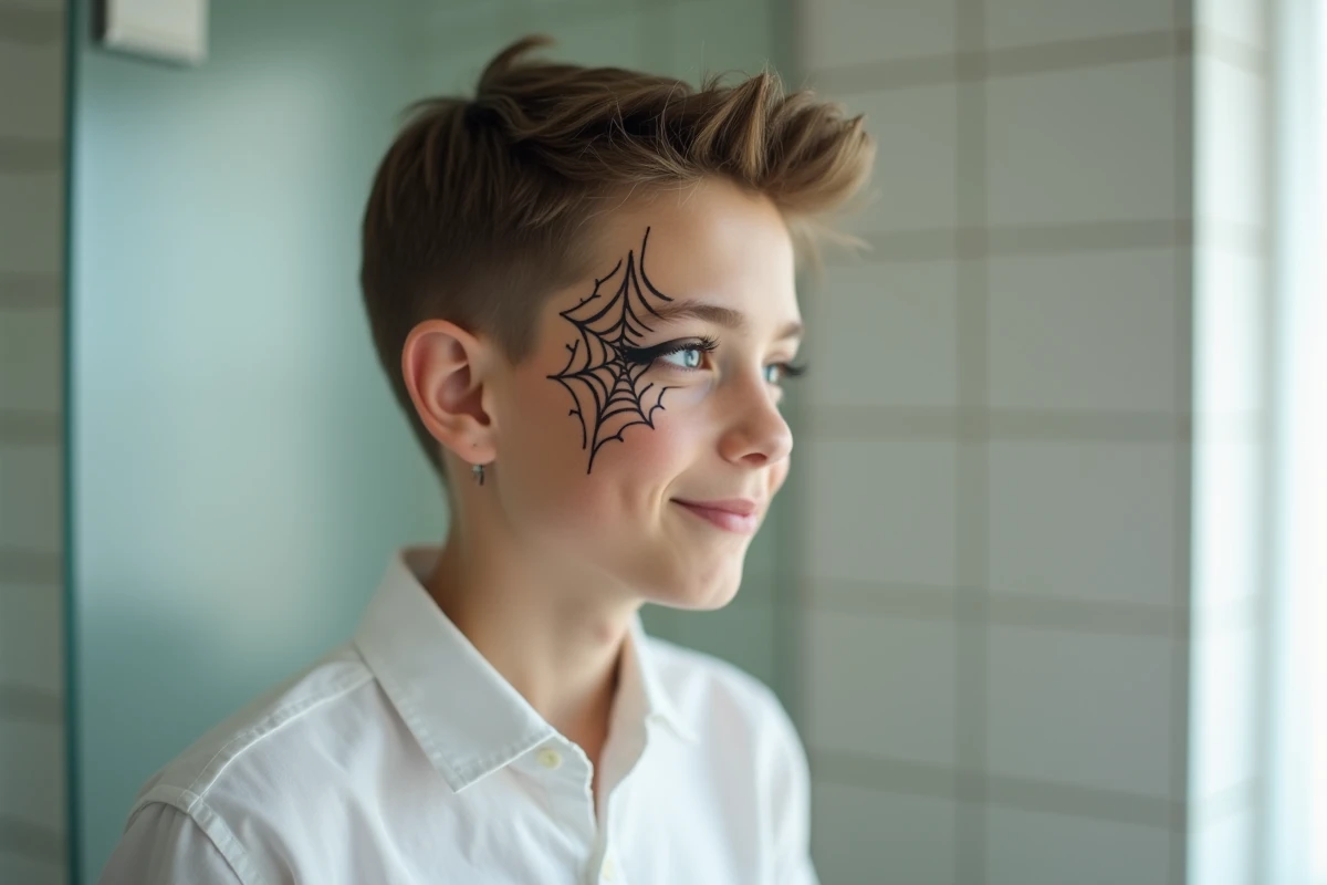 Adolescent avec maquillage web d