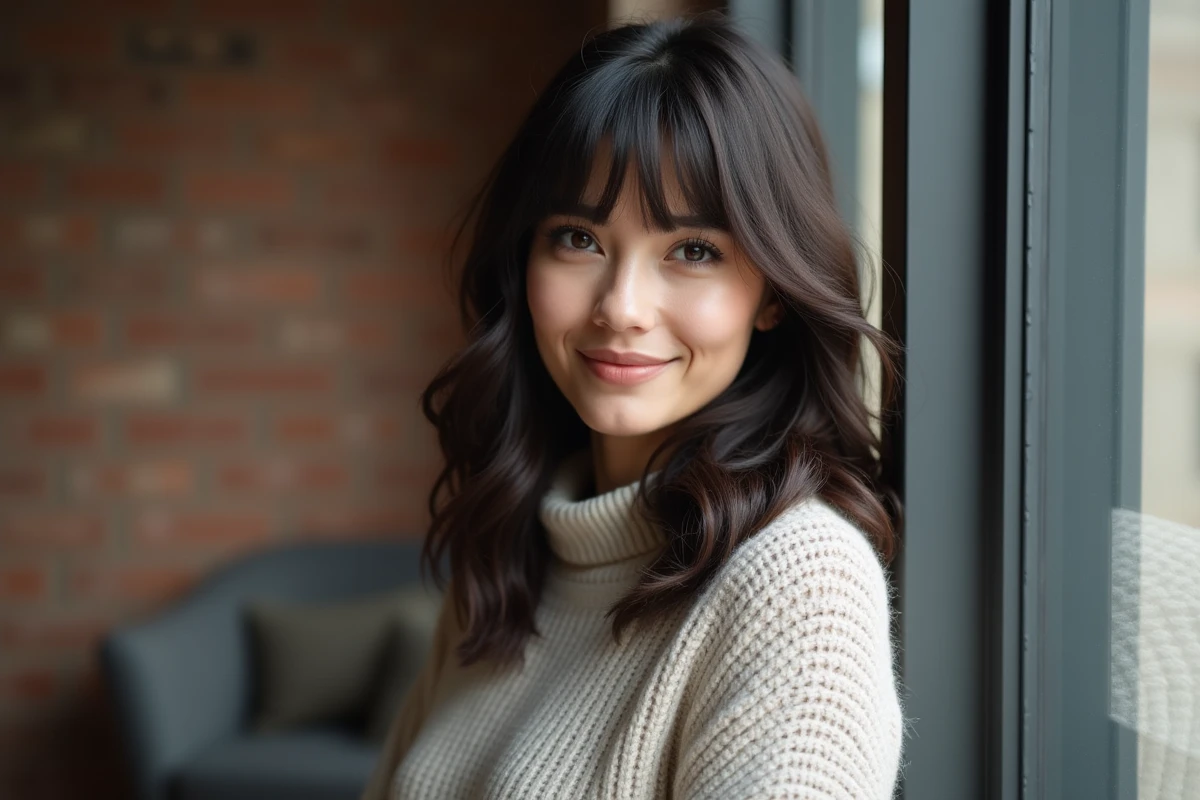 Portrait d'une femme élégante dans un appartement moderne