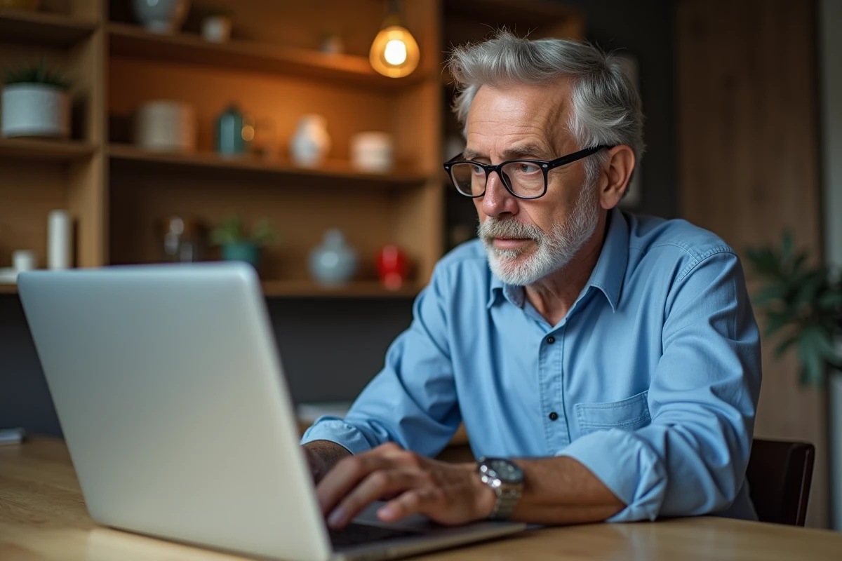 Homme en train de consulter des avis sur un site de parfums